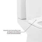 Kit Vaso Sanitário Caixa Acoplada e Assento Branco Duplo Acionamento 3/6L Saída Vertical Smart Celite