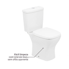 Kit Vaso Sanitário Caixa Acoplada e Assento Branco Duplo Acionamento 3/6L Saída Vertical Vip Celite