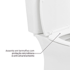 Kit Vaso Sanitário Caixa Acoplada e Assento Branco Duplo Acionamento 3/6L Saída Vertical Vip Celite