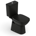Kit Vaso Sanitrio com Caixa Acoplada e Assento Preto Fosco Quadrado 3 e 6 litros Debba Classic Roca