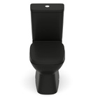 Kit Vaso Sanitrio com Caixa Acoplada e Assento Preto Fosco Quadrado 3 e 6 litros Debba Classic Roca