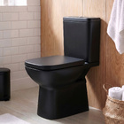 Kit Vaso Sanitrio com Caixa Acoplada e Assento Preto Fosco Quadrado 3 e 6 litros Debba Classic Roca