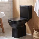 Kit Vaso Sanitrio com Caixa Acoplada e Assento Preto Quadrado 3 e 6 litros Elite Celite