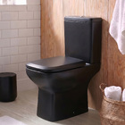 Kit Vaso Sanitrio com Caixa Acoplada e Assento Preto fosco Quadrado 3 e 6 litros Boss Incepa