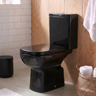 Kit Vaso Sanitrio com Caixa Acoplada e Assento Preto Quadrado 3 e 6 litros Lyon Plus Sensea