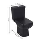 Kit Vaso Sanitário com Caixa Acoplada e Assento Preto Matte Duplo Acionamento 3/6L Vertical Lyon Plus Sensea
