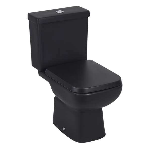 Kit Vaso Sanitário com Caixa Acoplada e Assento Preto Matte Duplo Acionamento 3/6L Vertical Lyon Plus Sensea