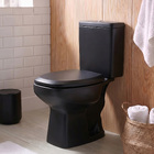 Kit Vaso Sanitrio com Caixa Acoplada e Assento Preto Quadrado 3 e 6 litros Thema Incepa