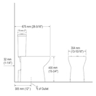Kit Vaso Sanitário com Caixa Acoplada e Assento Branco Duplo Acionamento 3/6L Saída Vertical Span Round Kohler