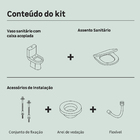 Kit Vaso Sanitário com Caixa Acoplada 3/6 Saída Vertical City Branco Celite