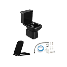 Kit Vaso Sanitário com Caixa Acoplada e Assento com Duplo Acionamento 3/6L Vertical Misti Preto Icasa