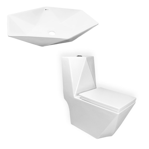 Kit Vaso Sanitário Monobloco Diamante VAB0005 Tubrax + Cuba P