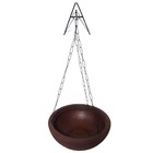 Kit Vaso Suspenso + Suporte Corrente Para Plantas Marrom