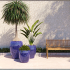 Kit Vasos de Planta em Cerâmica Azul Toscano Bella Art - 3 Unidades