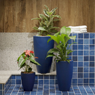 Kit Vasos de Planta em Plástico Azul Macaúba Vietnamita Vasap - 3 Unidades