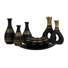 Kit Vasos Decoração Enfeite Design Luxo Novidade Ceramica Qua
