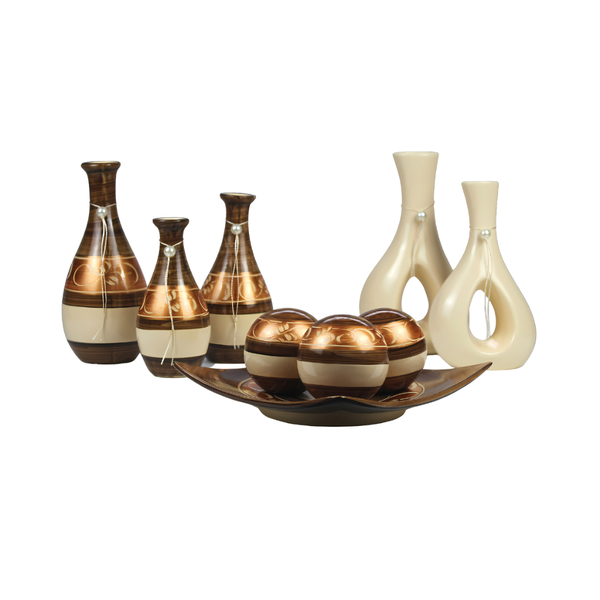 Kit Vasos Decorativos Completp 9 Peças P Rack Mesa Nicho Betu