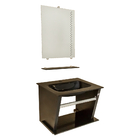 Kit Vegas 52: 1 Tampo Cuba Moldada + Módulo Toalheiro Preto