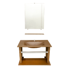 Kit Vegas 60: 1 Tampo Cuba Moldada + Módulo Toalheiro Marrom