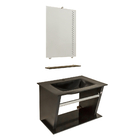 Kit Vegas 60: 1 Tampo Cuba Moldada + Módulo Toalheiro Preto