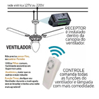 Kit Ventilador Aventador - 3 Pas Mdf Branca - 220v - Tron + C