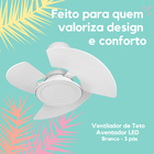 Kit Ventilador Aventador Led (24w - 5500k) - 3 Pas Bc 127v -