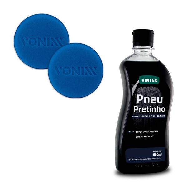 Kit Vonixx Pneu Pretinho 500ml + Aplicador De Espuma 2uni.