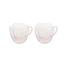 Kit Xicaras Café Coração Vidro Parede Dupla 2pçs Dolce Home
