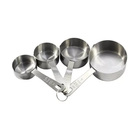 Kit Xícaras Medidor Aço Inox 4 Peças Resistente Prático