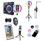 Kit Youtuber - Ring Light Rgb + Microfone Sf666 + Mini Ring L