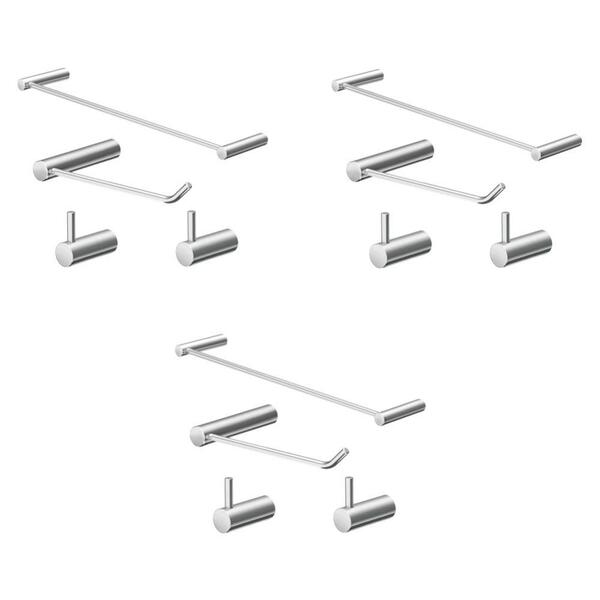 Kits De Banheiro Cromo 12pçs Metal Polido Grego