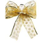 Laço De Árvore De Natal Estampa Bolas 1 Unidade Dourado