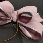 Laço Grande Duplo Rosa Veludo Árvore Natal Enfeite Decoração