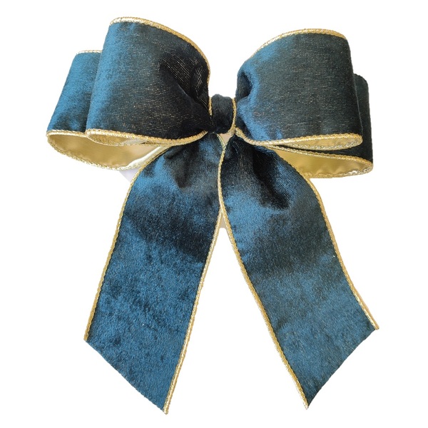 Laço Grande Natal Veludo Verde Arvore Enfeite Natalino Ouro