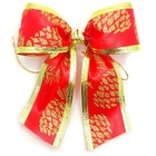 Laço Natal Vermelho Dourado Pinha Arvore Enfeite Decoraçao