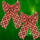Laço Pendente Natal Vermelho Gliter Dourado 16x24cm Kit 10pç