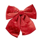 Laço Poliester Vermelho E Dourado  26x23cm