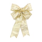 Laço Quadriculado Ouro e Branco 36x23x4cm Cromus