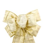 Laço Quadriculado Ouro e Branco 36x23x4cm Cromus