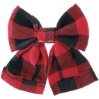 Laço Xadrex Vermelho e Preto 18x22x3cm Cromus