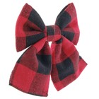 Laço Xadrex Vermelho e Preto 18x22x3cm Cromus