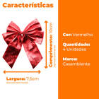 Laços Decorativos De Natal Vermelho 4 Peças - Casambiente