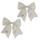 Laços Natalinos Decorativos 2 Peças Branco - Casambiente Nata