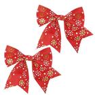 Laços Natalinos Decorativos 2 Peças Vermelho - Casambiente Na