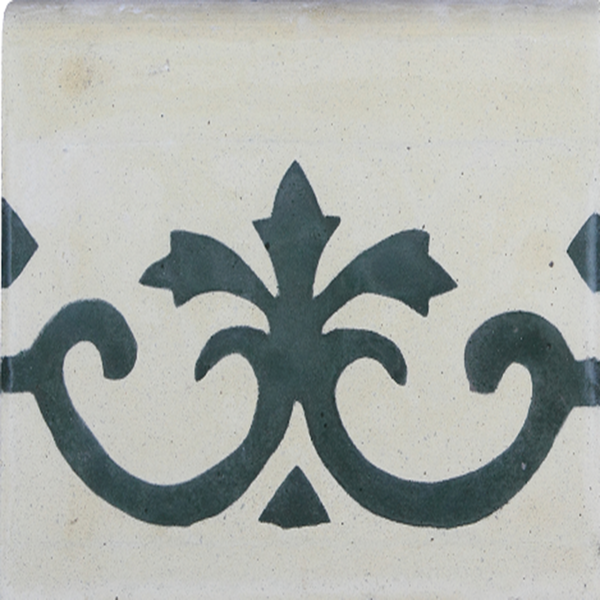 Ladrilho Hidráulico Faixa Camelia Creme E Verde 15x20cm Oficina Yby