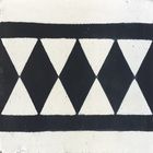 Ladrilho Hidráulico Faixa Cubos Preto E Branco 10x20cm Oficina Yby