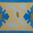 Ladrilho Hidráulico Faixa Paris Azul E Creme 10x20cm Oficina Yby