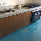 Ladrilho Hidráulico Hexagonal Liso Turquesa 15x17cm Oficina Yby