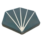 Ladrilho Hidráulico Hexagonal Raio Sol Azul 15x17cm Oficina Yby