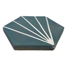Ladrilho Hidráulico Hexagonal Raio Sol Azul 15x17cm Oficina Yby